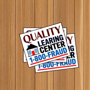 Funny Quality Learing Center 1-800-FRAUD Sticker