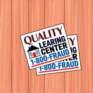 Funny Quality Learing Center 1-800-FRAUD Sticker