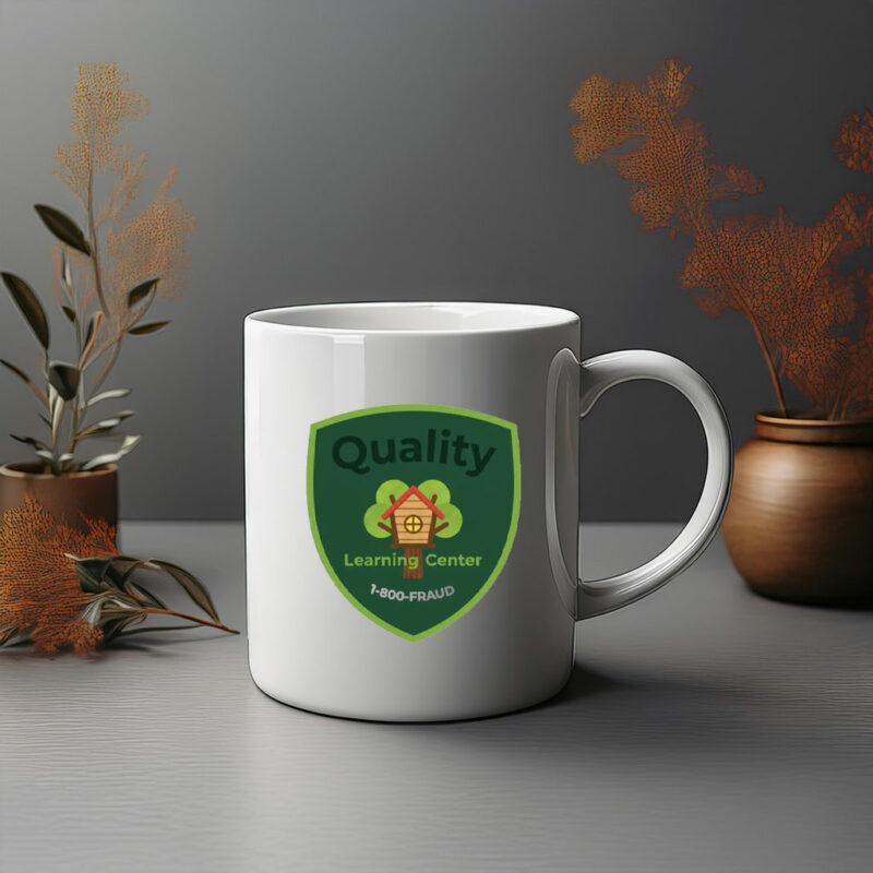 Quality LEARING Center “Learning Fraud” Logo Mug