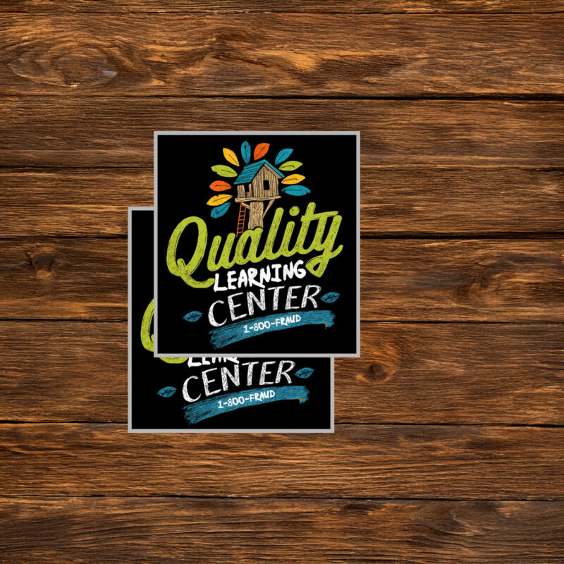 Quality Learing Center 1-800-FRAUD Graphic Sticker