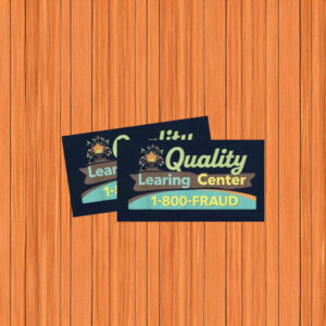 Quality Learing Center 1-800-FRAUD Vinyl Sticker