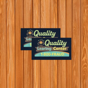 Quality Learing Center 1-800-FRAUD Vinyl Sticker