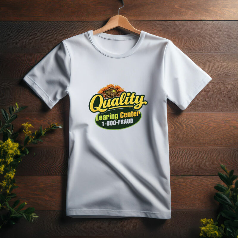 Quality Learing Center 1-800-Fraud Logo Shirt