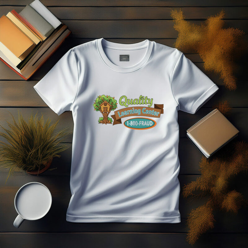 Quality Learning Center 1-800-FRAUD Funny Political Parody Shirt
