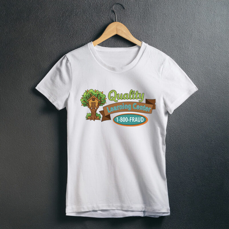 Quality Learning Center 1-800-FRAUD Funny Political Parody Shirt