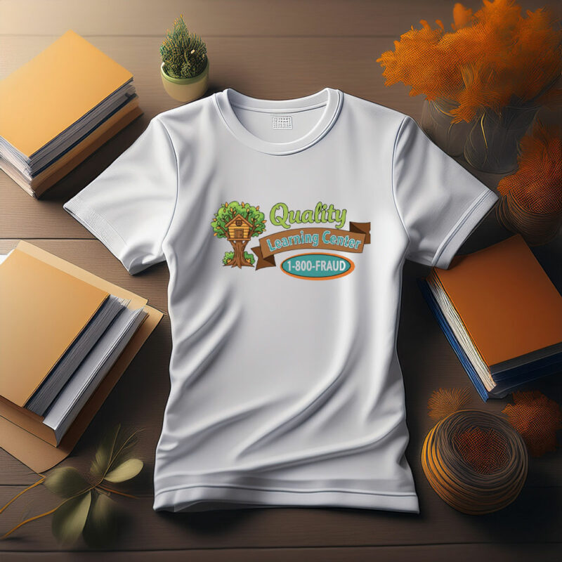 Quality Learning Center 1-800-FRAUD Funny Political Parody Shirt