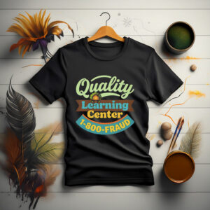 Quality Learning Center 1-800-Fraud Logo T-Shirt